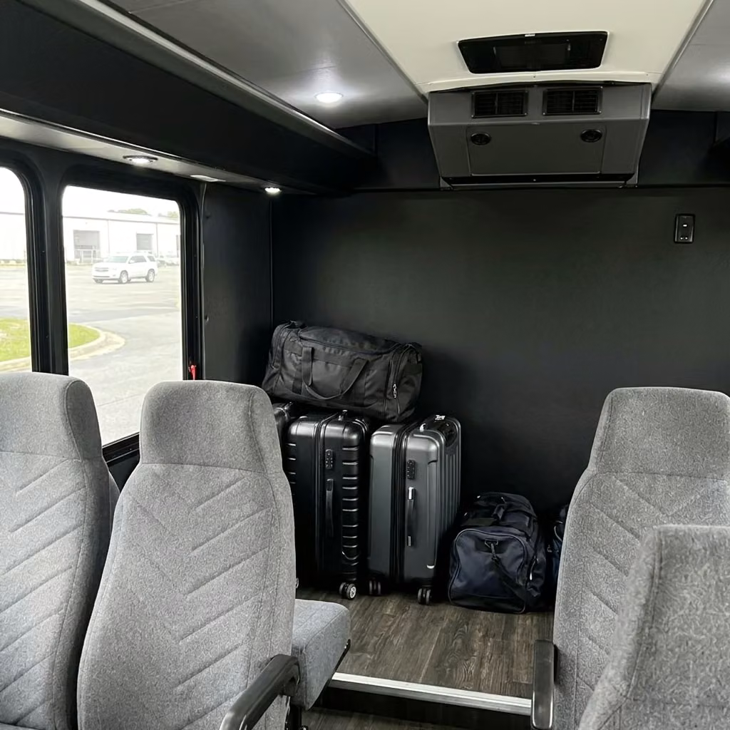 naugatuck 15 passenger minibus luggage area