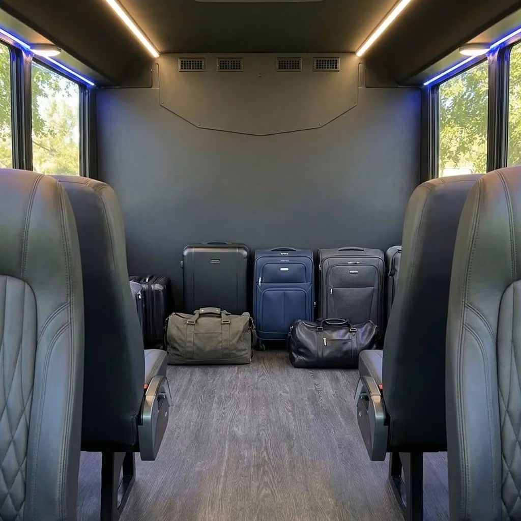naugatuck 20 passenger minibus luggage area