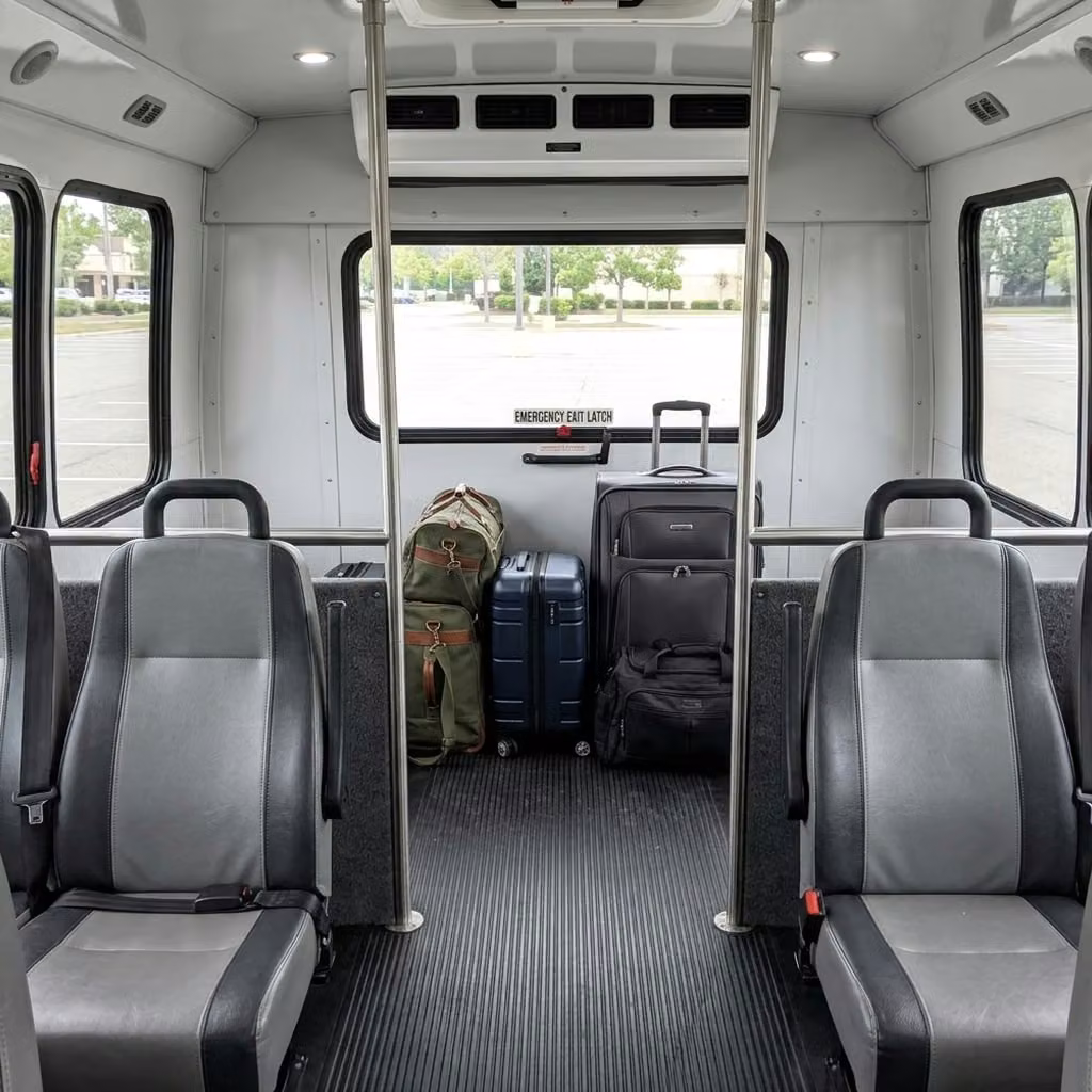 naugatuck 35 passenger minibus luggage area