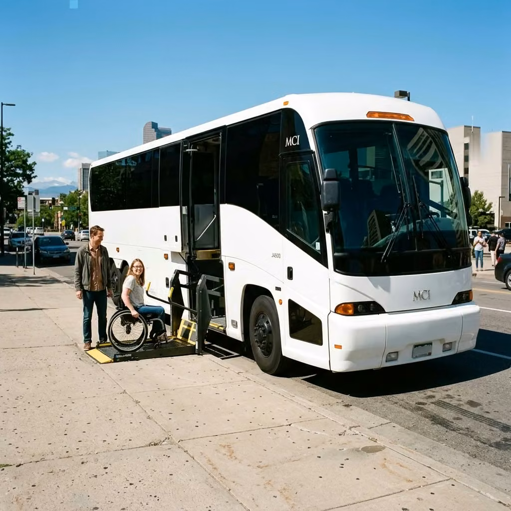 naugatuck 56 passenger charter bus wheelchair lift