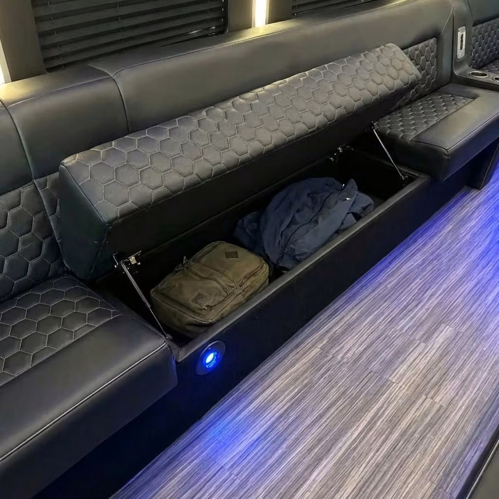naugatuck party bus under seat storage