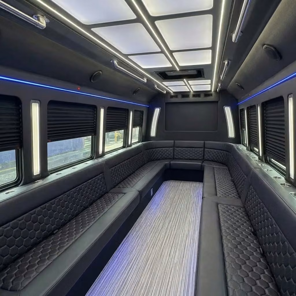 naugatuck party bus wraparound seating